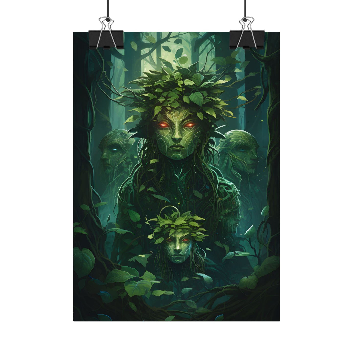 Mystical Forest Guardians: Serene Ancient Tree Spirits - Poster