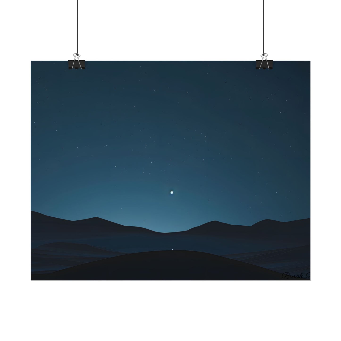 Minimalist Night Sky: Abstract Starry Art - Poster