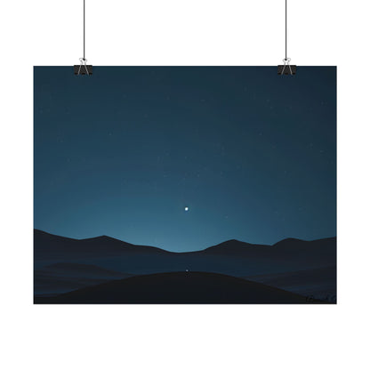 Minimalist Night Sky: Abstract Starry Art - Poster