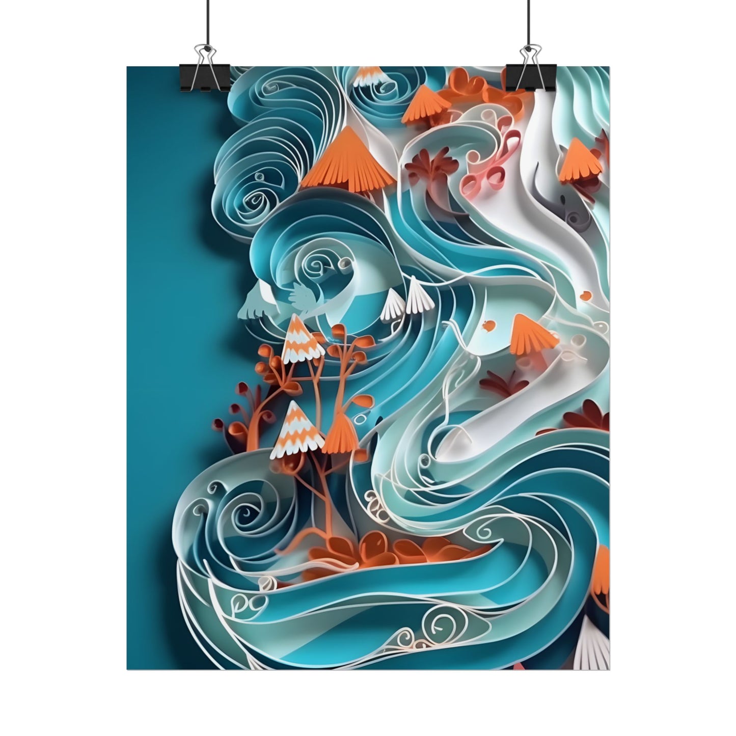 Paper Quilled Canyon Landscape: Natural Desert Artwork - Poster