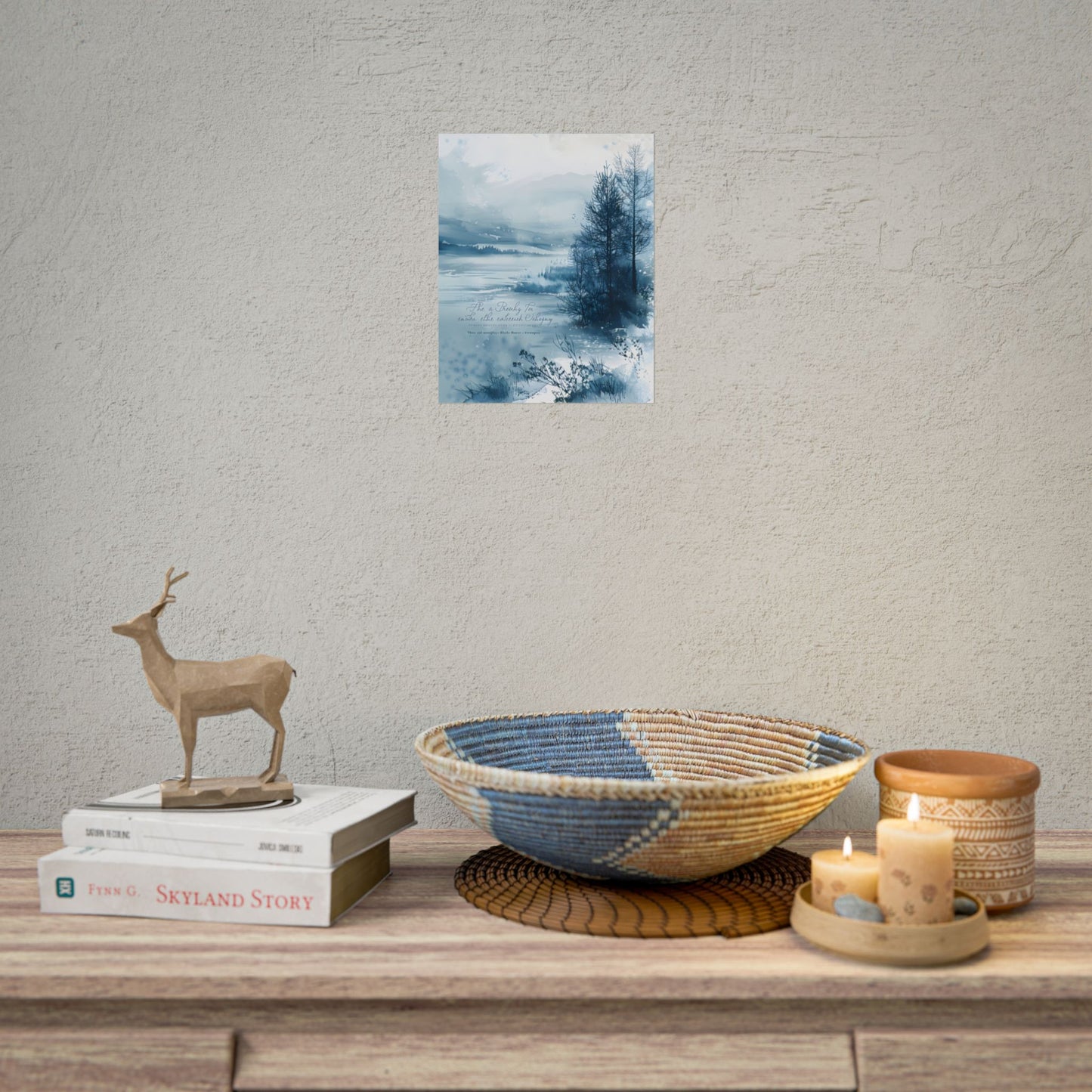 Peaceful Serenity: Winding River and Forest Reflections - Poster