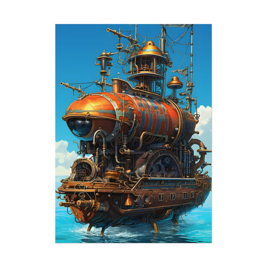 Steampunk Oceanic Adventure: Embarking on a Journey - Poster