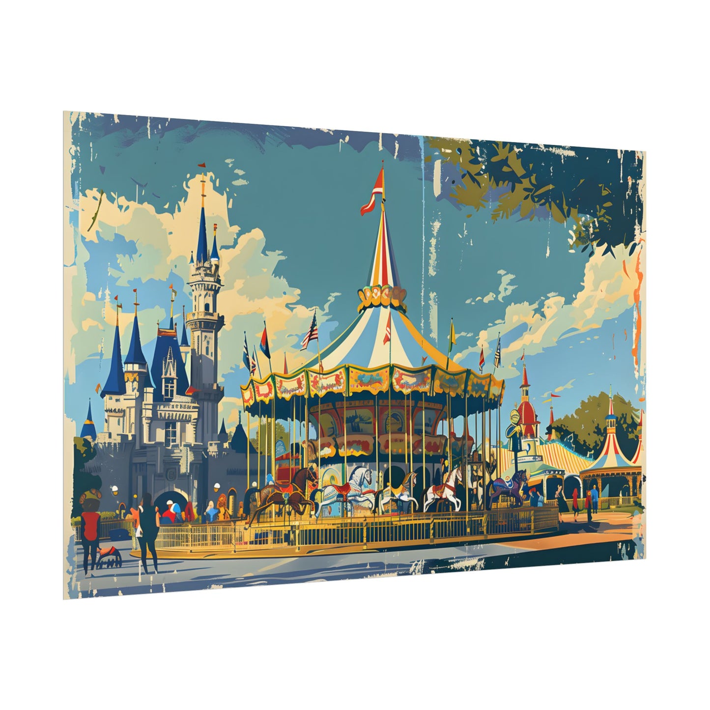 Vintage Disney Nostalgia: Retro Attraction Poster Art - Poster