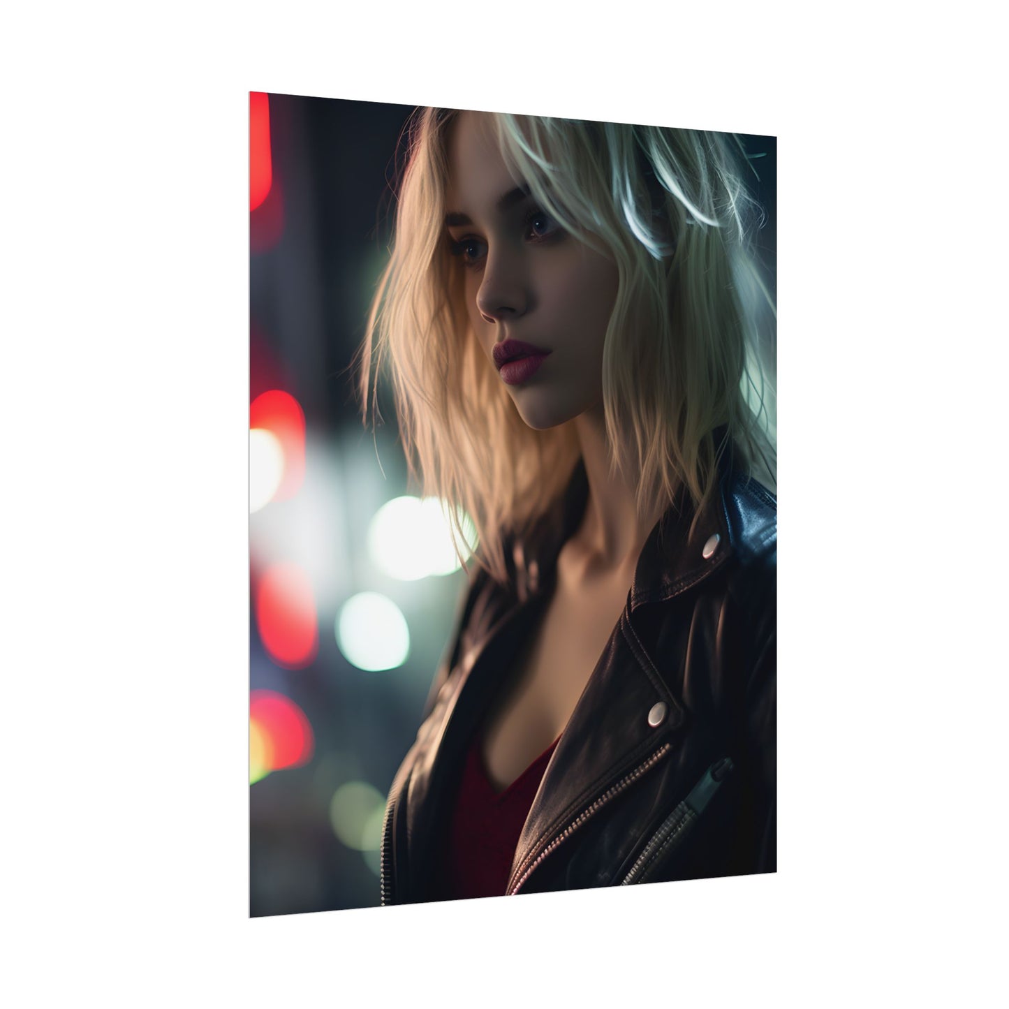 Cyberpunk Youth: Close-Up Portrait - Poster