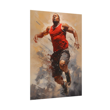 Passionate Athlete: Dedicated Sports Portrait - Poster