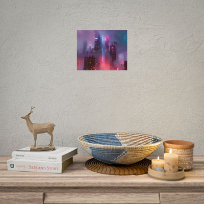 Futuristic Cityscape: Neon Dreams in the Urban Sky - Poster