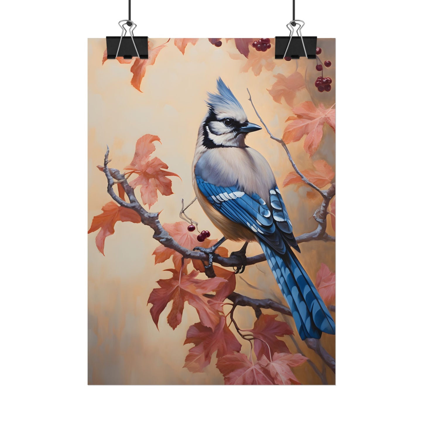 Autumn Oak Branch: Oil Painting Artwork - Poster