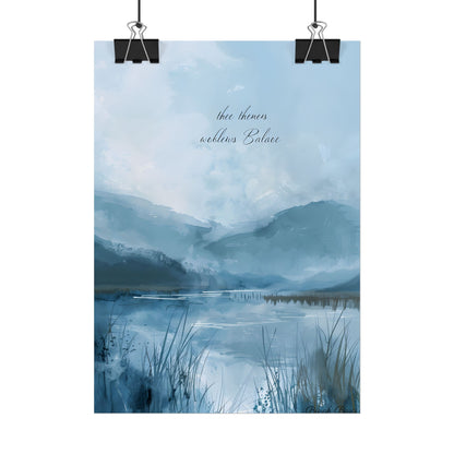Peaceful Serenade: A Calming Landscape with Inspirational Quote - Poster