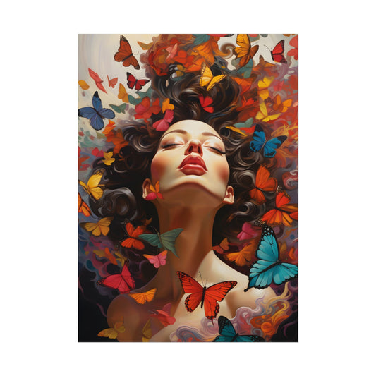 Indoor Study: Digital Artwork of Person Working on Computer - Poster