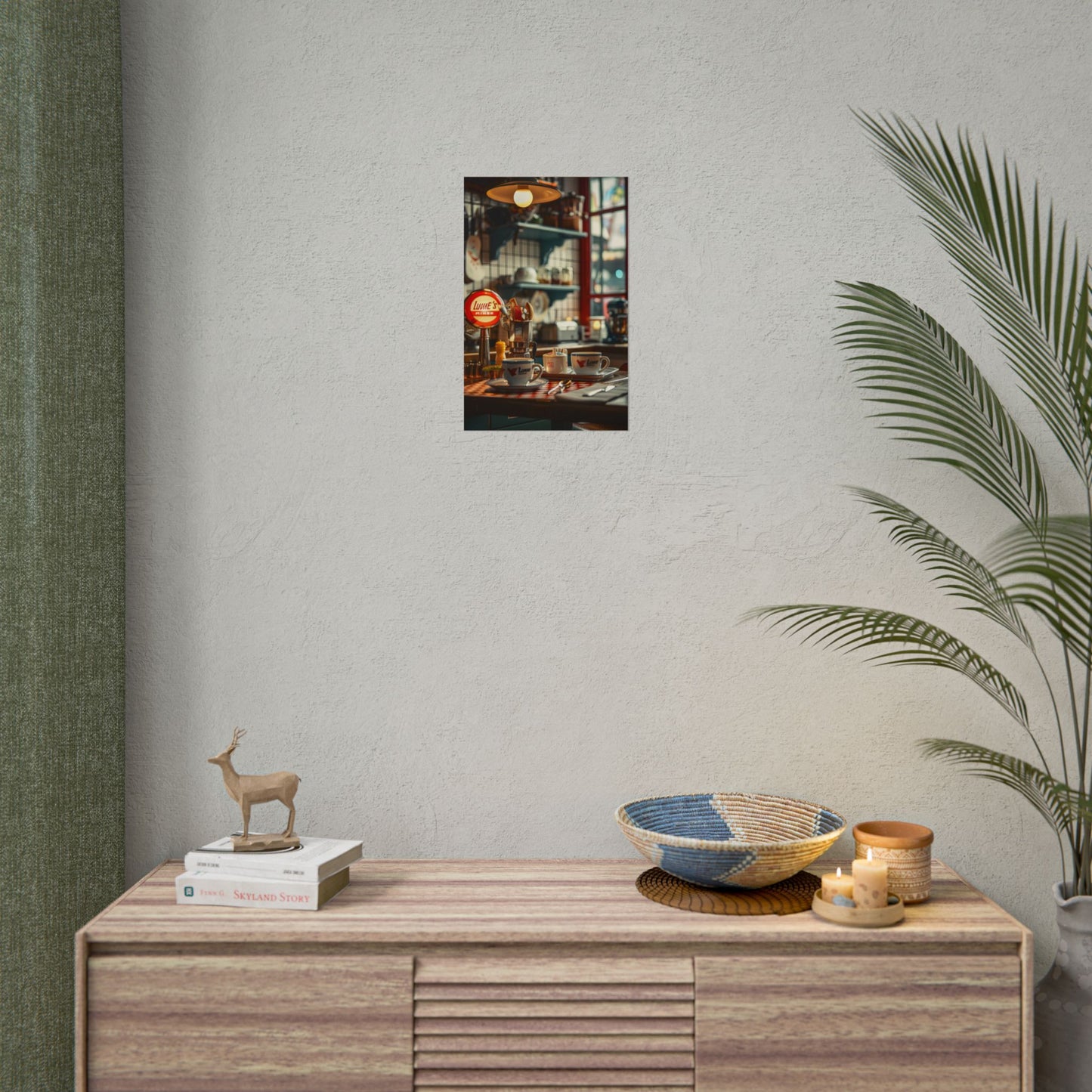 Retro Warmth: Cozy Lukes Diner Coffee Scene Art - Poster