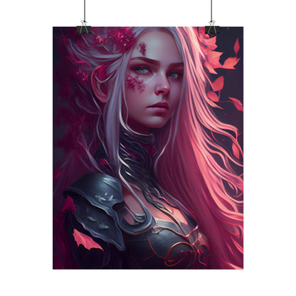 Astonishing Female Portrait with Pink Hair: Artistic Vision - Poster