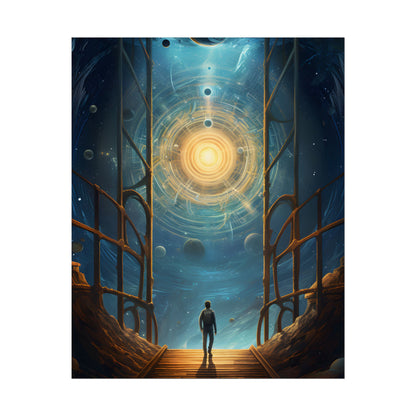 Space Explorer's Journey: Sleek Spacecraft in Stellar Odyssey - Poster