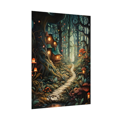 Whimsical Cartoon Forest Scene - Poster