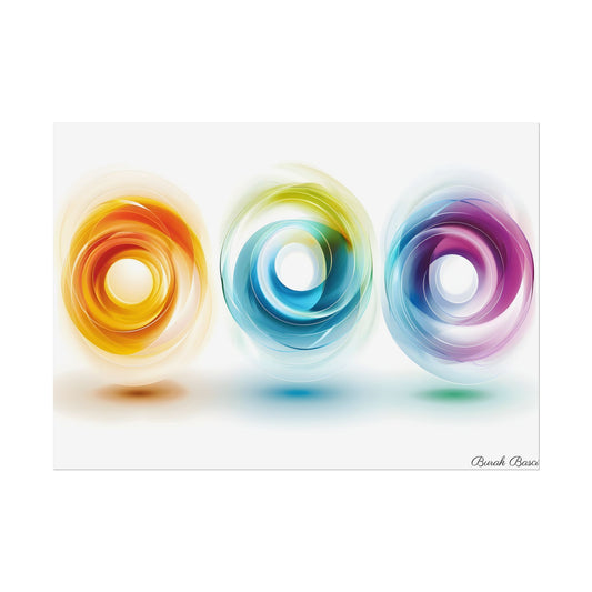 Vibrant Circles: A Dynamic Artwork of Swirling Colors - Poster