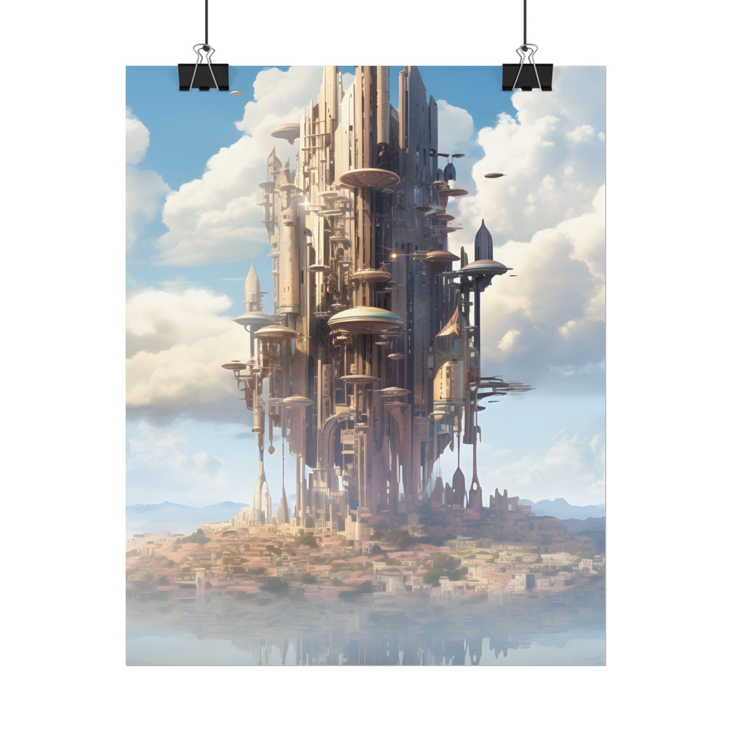 Breathtaking Floating Cityscape: Columbia 6 Digital Art - Poster