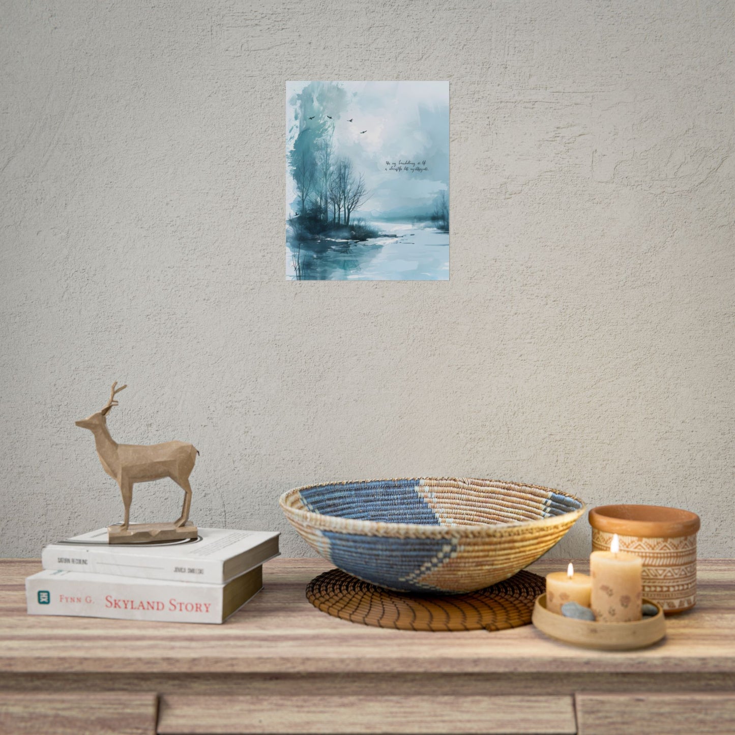Serene Landscape: A Peaceful Nature Scene with Inspirational Quote - Poster
