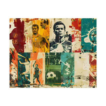 Vintage Soccer Posters: Retro Sports Art Collage - Poster