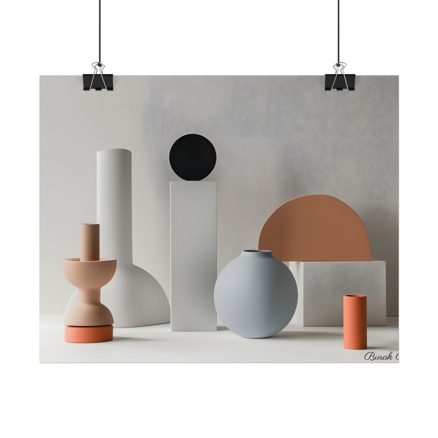 Minimalist Simple Geometric Jewelry: Close-Up View - Poster