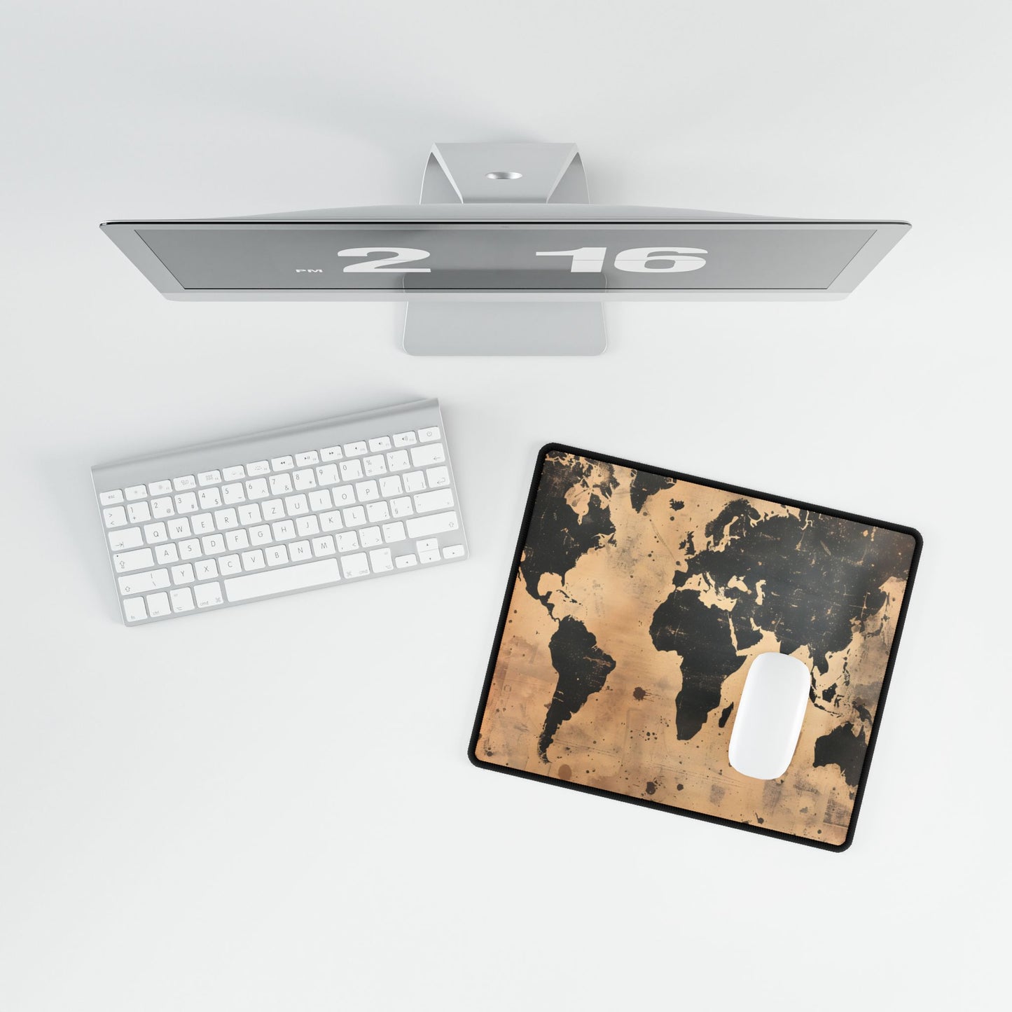 Timeless World Map: Elegant Artwork - Desk Mat