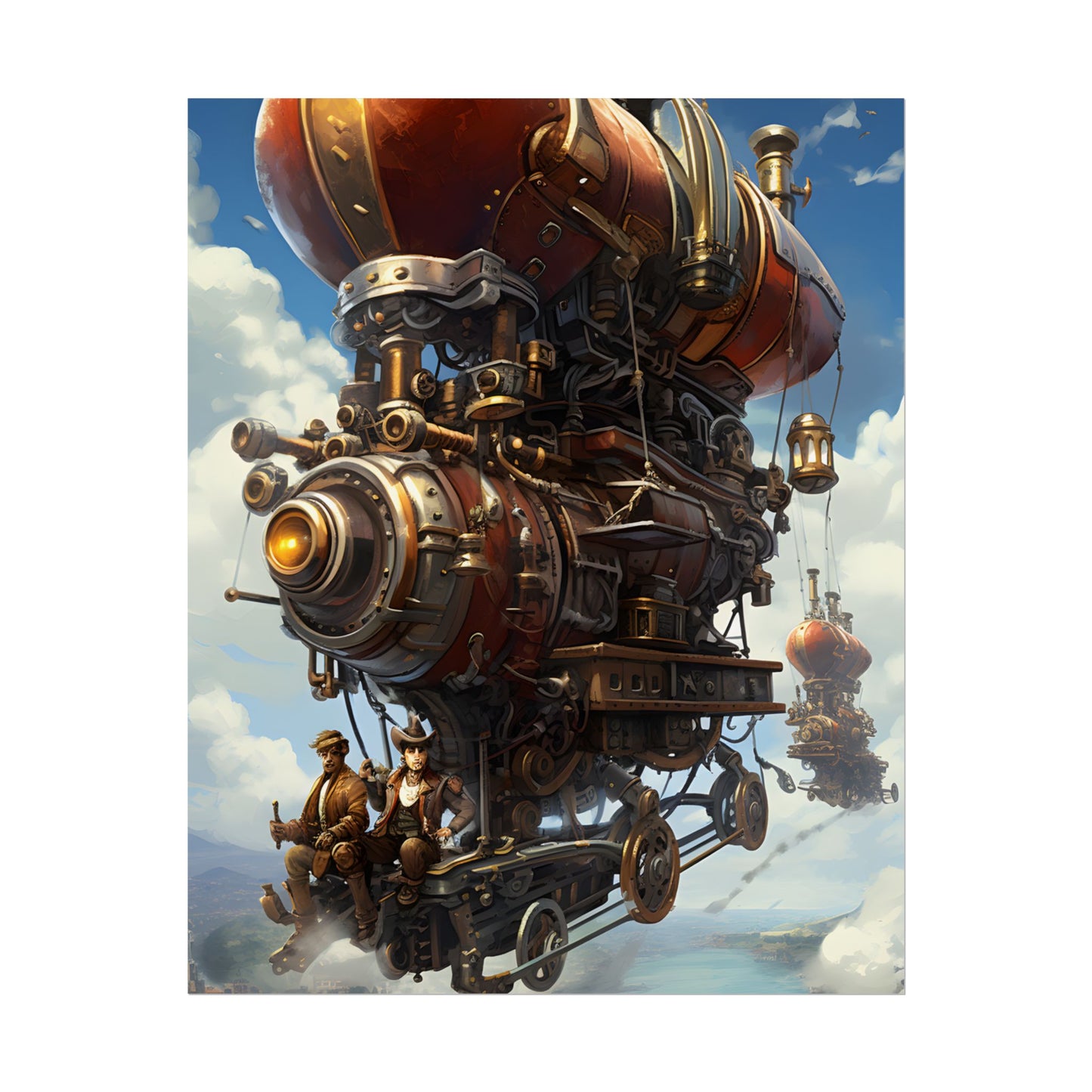 Steam Powered Sky-Liner Thrill Ride: Steampunk Race on Colum - Poster