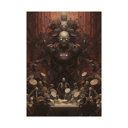 Robotic Orchestra: Mechanical Harmony Artwork - Poster