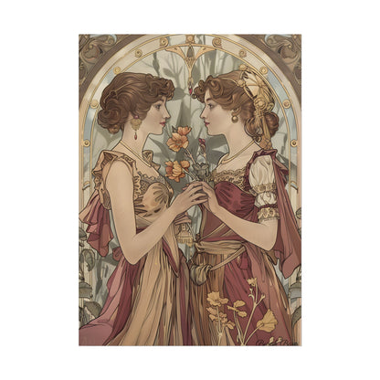 Middle Eastern Floral Beauty: Traditional Attire Digital Art - Poster