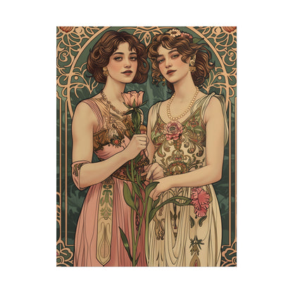 Women in Harmony: Primrose Bloom Artwork - Poster