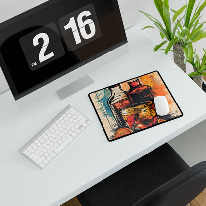 Vintage Cocktail Hour: Old-Fashioned Glass Art Poster - Desk Mat