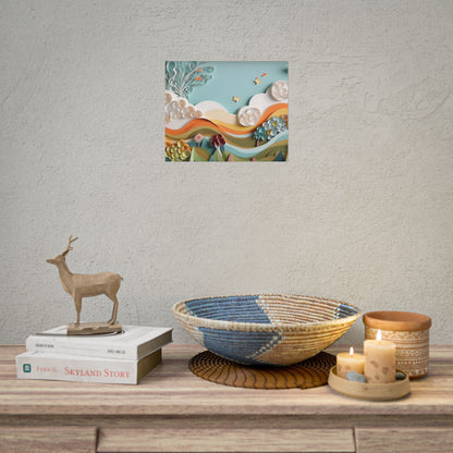 Peaceful Beach Serenade: Paper Quilling Art - Poster