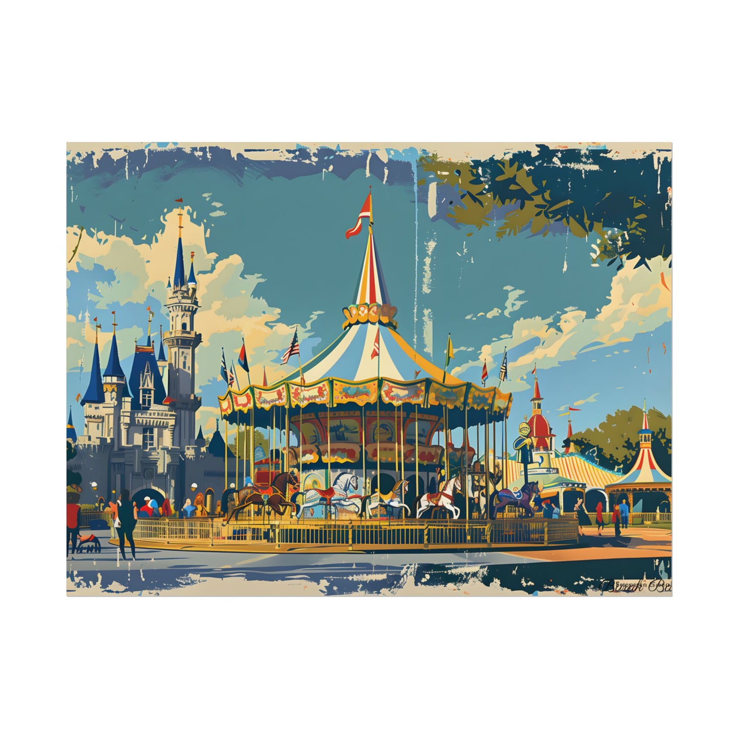 Vintage Disney Nostalgia: Retro Attraction Poster Art - Poster