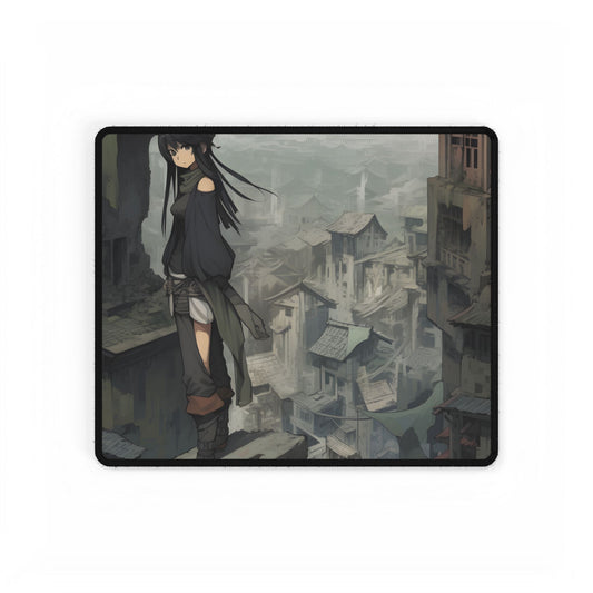 Dramatic Anime Bird's Eye View: Dynamic Digital Art - Desk Mat