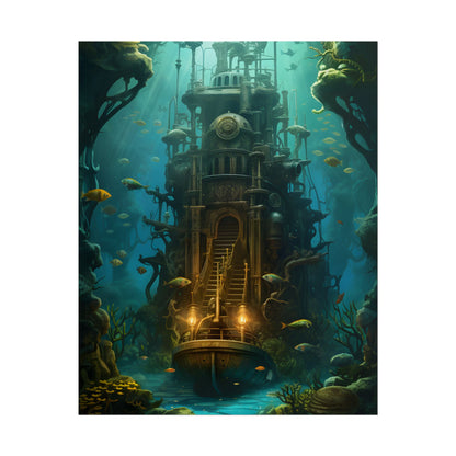 Steampunk Undersea Odyssey: A Journey on the Nautilus - Poster
