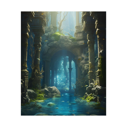 Mysterious Sunken Ancient Civilization: Underwater Artwork - Poster