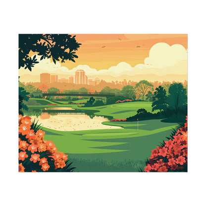 Retro Golf Illustration: Augusta National Georgia - Poster