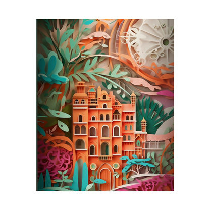 European Paper Quilled Landscape: Artistic Craftsmanship - Poster