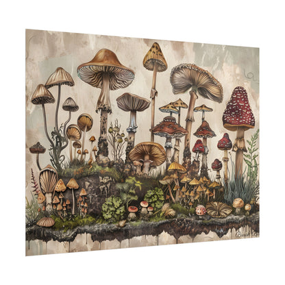Vintage Mushroom Illustrations: A Collection of Unique Fungi - Poster