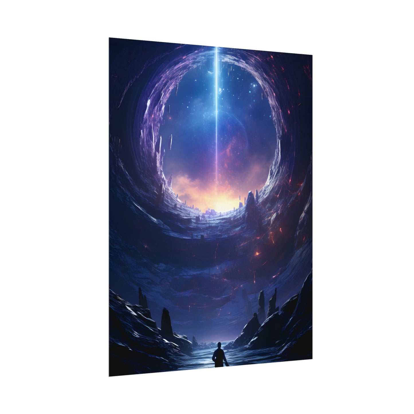 Black Hole Galaxy: Cosmic Digital Artwork - Poster