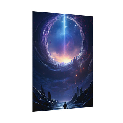 Black Hole Galaxy: Cosmic Digital Artwork - Poster