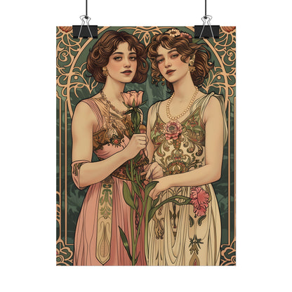 Women in Harmony: Primrose Bloom Artwork - Poster