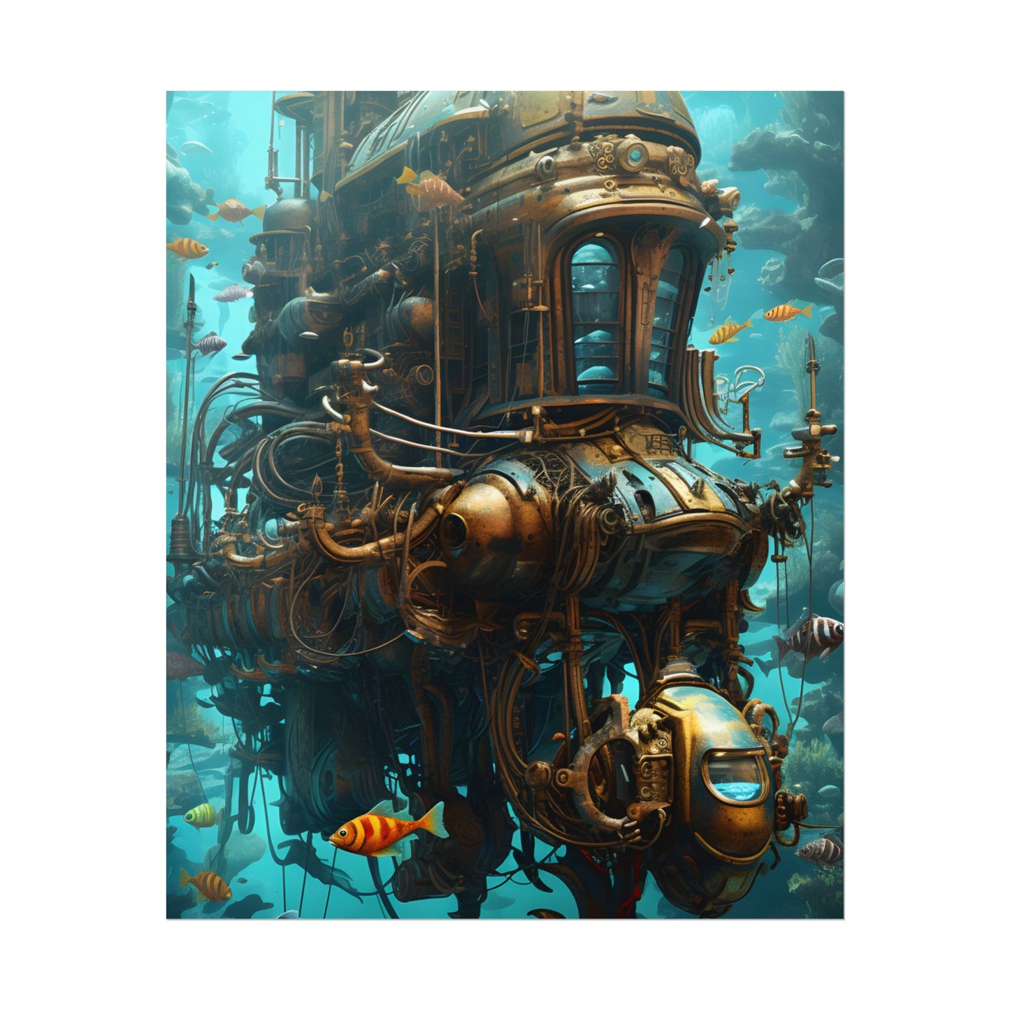 Steampunk Oceanic Adventure: A Crew's Journey Through Time - Poster