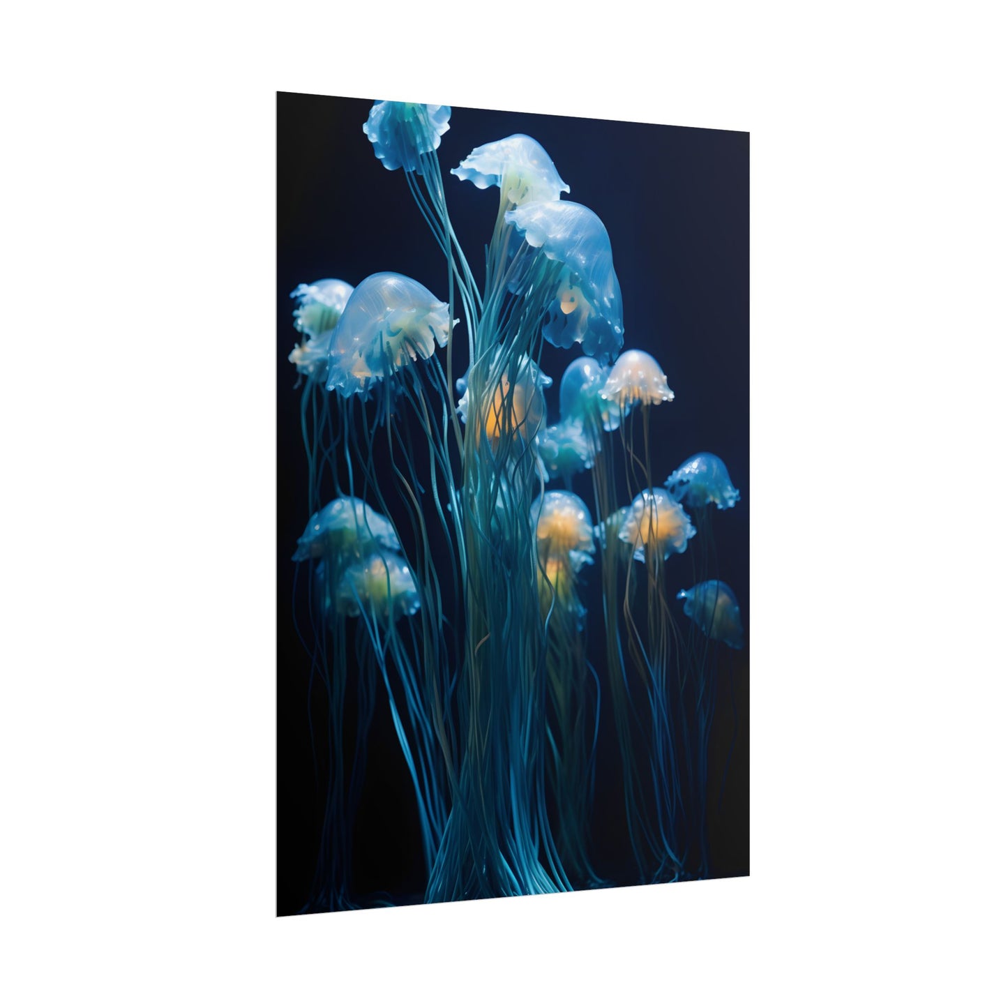 Bioluminescent Oceanic Ballet: Dancer's Magical Night Performance - Poster