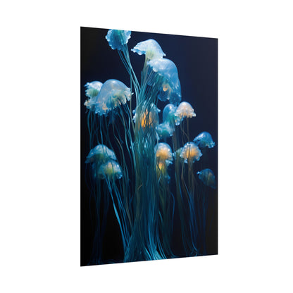 Bioluminescent Oceanic Ballet: Dancer's Magical Night Performance - Poster