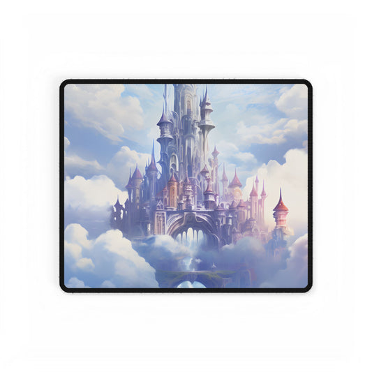 Floating Fantasy City: Celestial Digital Art - Desk Mat