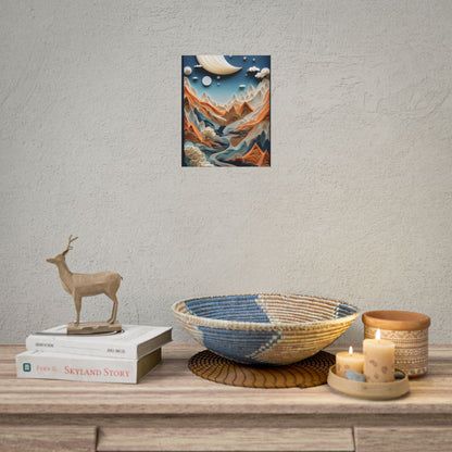 Vibrant European Quilled Landscape: Intricate Paper Art - Poster
