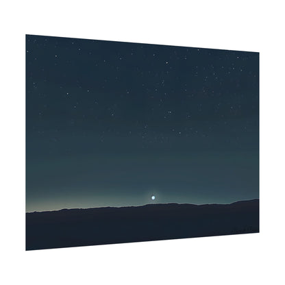 Minimalist Night Sky: Celestial Artwork with Stars and Palette - Poster