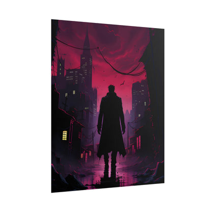 Gritty Urban Scene: Detective in Thought - Poster