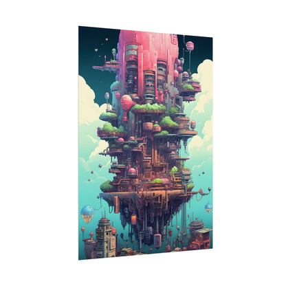 Gamified Pixelated Cyber-Pets: Colorful Digital Art - Poster