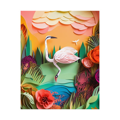Peaceful Island Landscape: Paper Quilling Water Scene Art - Poster