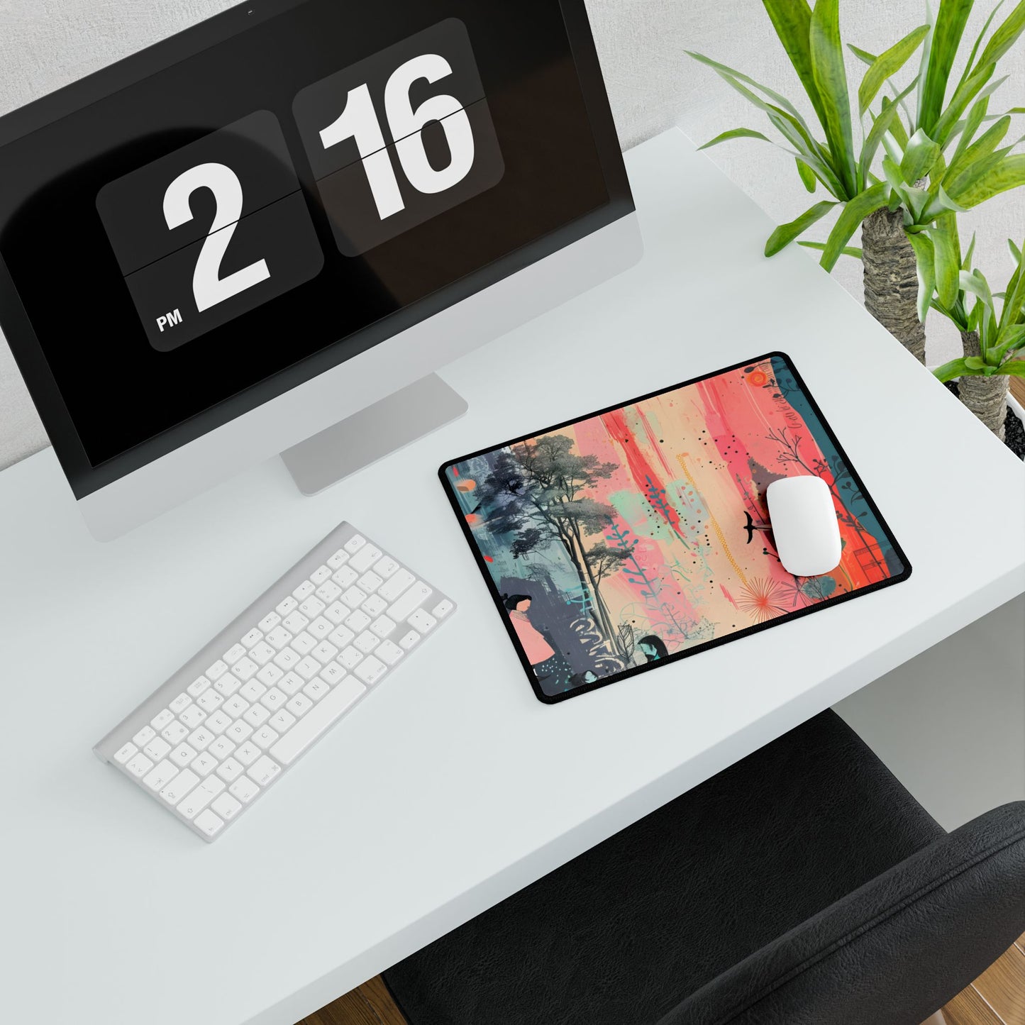 Vibrant Colorful Collage: Modern Abstract Art - Desk Mat