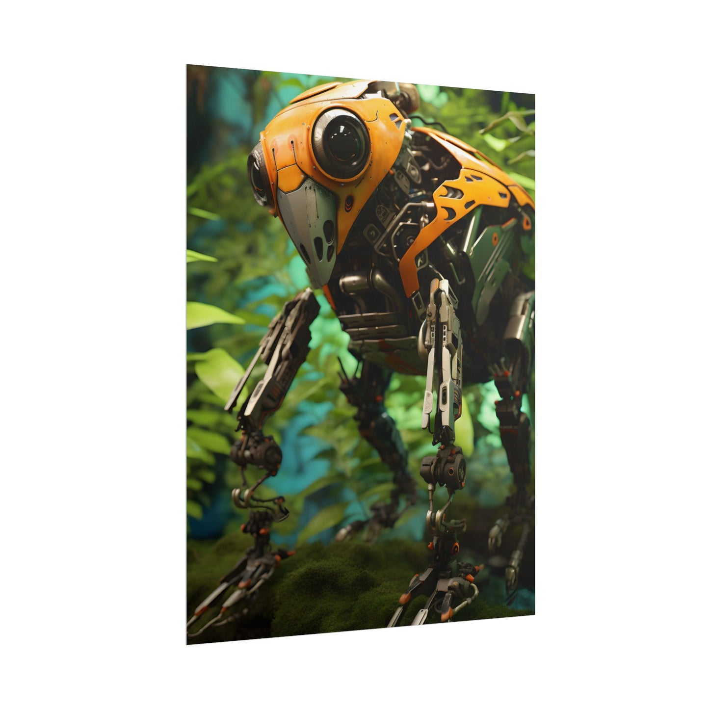 Robotic Wildlife Sanctuary: AI-Operated Guardian in Bloom - Poster